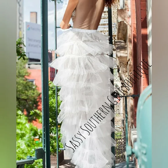 🆕⭐Dark green layered tulle maxi skirt